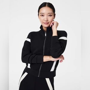 SPANX AirEssentials Striped Track Jacket - Size M NWT